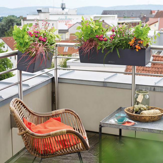Кашпо Lechuza Balconera Color 80 (бирюзовый) с автополивом