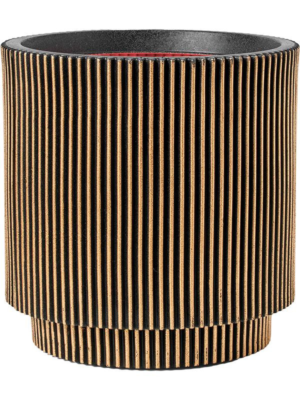 Кашпо Capi nature groove nl vase cylinder black gold