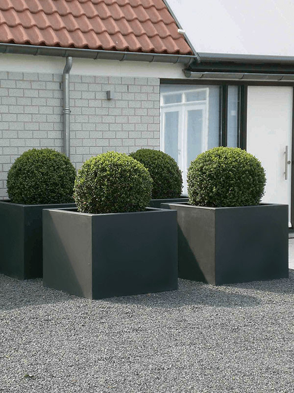 Кашпо Polycube anthracite square