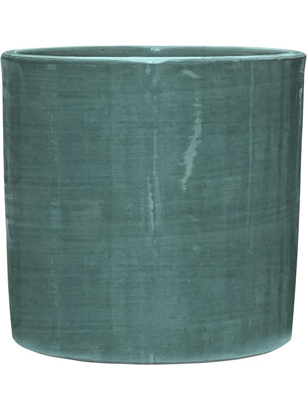 Кашпо Plain striped cylinder aqua