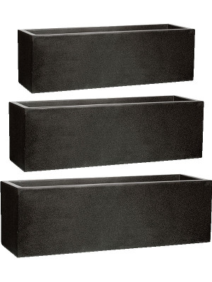 Кашпо Capi lux terrazzo planter rectangle low black (набор 3 шт)