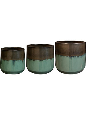 Кашпо Anouk pot mirror green (набор 3 шт)
