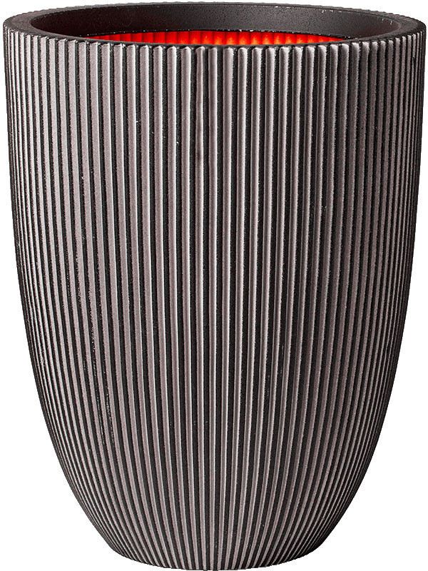 Кашпо Capi nature groove nl vase elegant low anthracite