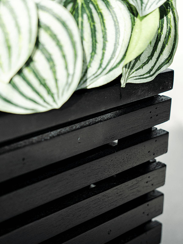 Кашпо Marrone orizzontale (with liner) divider black