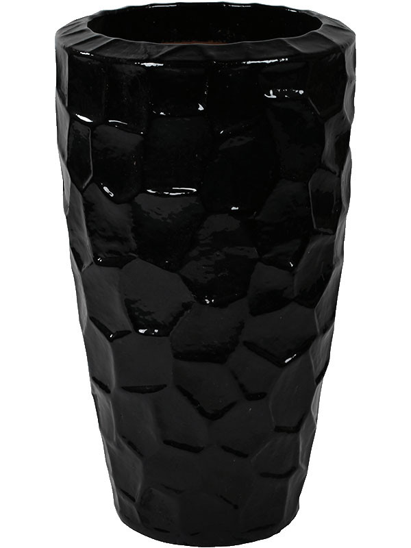Кашпо Cascara partner relief black shiny