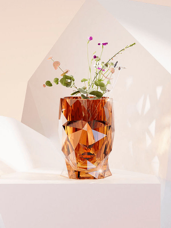 Кашпо Adan nano glossy pot clear amber
